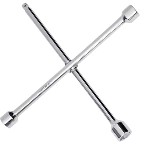 KRAFTWERK Radkreuz LkW 24 × 27 × 32 mm × 3/4 | Radmutternschlüssel aus Chrom-Vanadium Stahl | Kreuzschlüssel | KRAFTWERK Radschlüssel Art. Nr. 2585-34