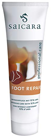 saicara Foot Repair 100 ml intensive Fußcreme mit Urea und Rosskastanie für die Pflege sehr trockener, rissiger Haut und zur Behandlung von Schrunden