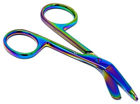 Lister Tijeras de vendaje de 3.5 pulgadas, multicolor, de acero inoxidable arcoíris (A2ZSCILAB)