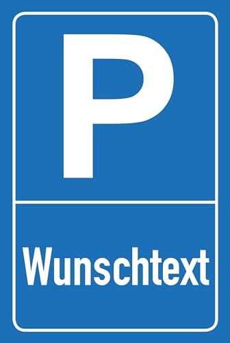 AllesKlaro® - Wunschtext Hinweisschild - selbst gestalten - Parkplatz blau - Hochformat - stabile 4 mm Verbundplatte (45 x 30cm)