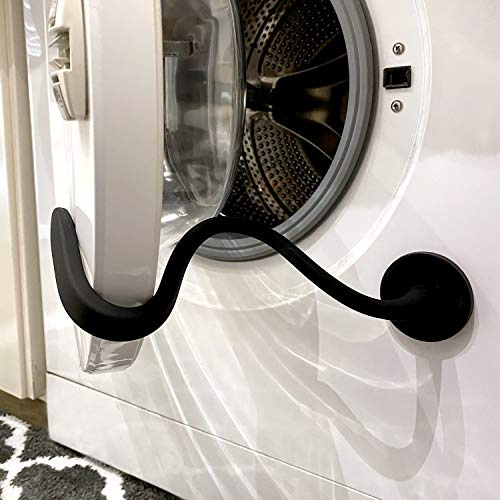 Spedtees Front Load Washer Door Prop, Magnetic Flexible Washer and Dryer Door Support Keep Washer Drying Door Open to Keep Dry (Black, Round)