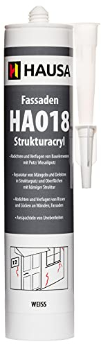 HAUSA Fassaden-Acryl 310ml weiß körniger Acryl-Dichtstoff HA018 - Elastische Fugenmasse mit Körnung für Innen- und Außenbereich