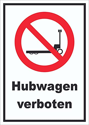 HB-Druck Schild Hubwagen verboten A4 Rückseite selbstklebend