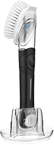 MR.SIGA Spülbürste mit Spülmittelspender und Aufbewahrungshalter Set, Küchenbürste für Topf, Pfanne, Spüle Reinigung