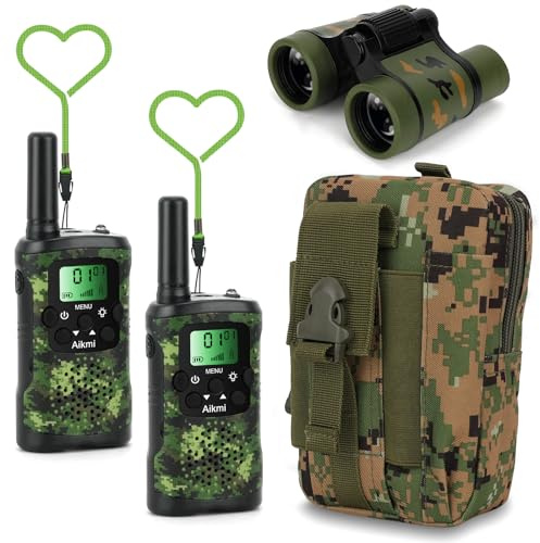 Walkie Talkies for Kids Toys for Boys Aged 5+ Outdoor Toys 2 Way Radio 22 Channel 3 Miles Range for Camp Hunt Adventure Game Birthday 6 7 8 9 10 Year Old Boys Gifts (Green)