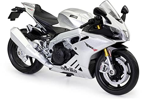 TURBO CHALLENGE - Moto Aprilia RSV4 1000 RR - Modellino in metallo - 029929-1/12 - Veicolo a ruote libere - Argento - Giocattolo per bambini - Regalo - A partire dai 3 anni