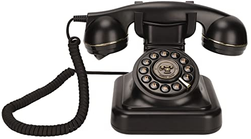 Vintage Fast Telefon, Gammaldags Sladdbordstelefon med Skivknapp Lassic Rotary Design, Retro Sladdtelefon för Hem och Kontor