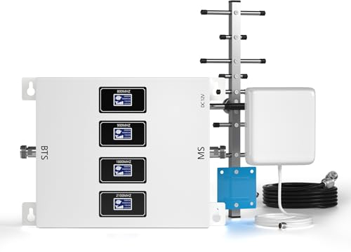 Amplificador de Cobertura movil para el hogar y la Oficina, Amplificador 4G gsm LTE 3G 2G de hasta 150 Metros Cuadrados para Todos los operadores - Soporta Yoigo, Orange, Vodafone, etc.