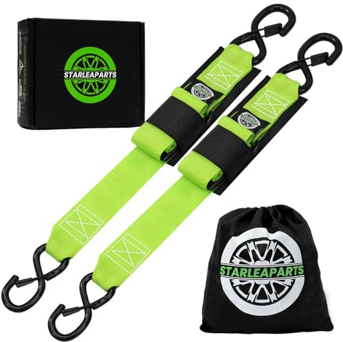 StarLeaparts Transom Tie Down Kits (2PK) -2 x 48 Boat Transom Straps - 1,200lb Break Strength Boat Straps for Trailer, Boat or Kayak Secure(Green)