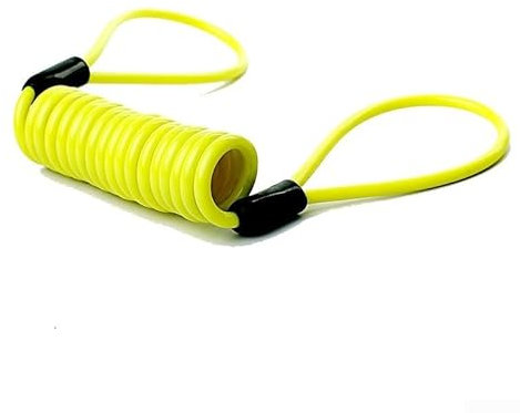 Corda resistente per prevenzione furti, cordino di sicurezza da 120 cm per moto con blocco freno a disco (giallo)
