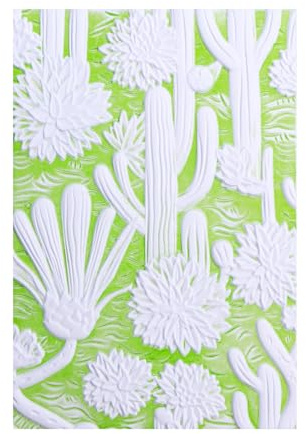 OTCRAFT 3D Embossing Folder for Card Making,Beautiful Cactus and FlowerClear Plastic Texture Fades Embossing Folder Template for Scrapbooking Cardstock Album DIY Decoration Paper Crafting 6.3x4.5inch