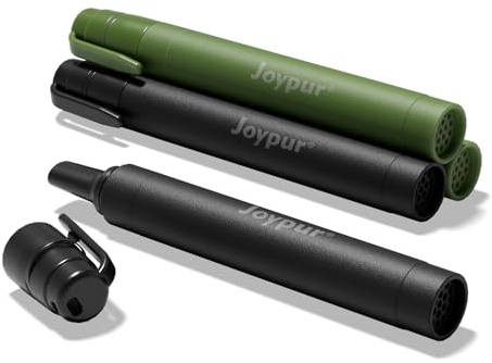 Joypur Filtro de agua portátil para camping y exteriores, elimina 99,9999 % de bacterias y virus, ligero y compacto para senderismo y supervivencia; filtro de alto rendimiento (K8616 black&green*4）