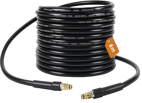 6M manguera de Alta Presión Compatible con Karcher K2 K3 K4 K5 K6 K7, Manguera de Alta Presión 180Bar con Conector Rápido,Ideal para Lavar Coches, Jardines, Fachadas y Suelos