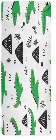 Cgiub Tapis de yoga en forme de crocodile pour le sport, les étirements, le Pilates, 180 x 66 cm, fin et antidérapant, tapis d'exercice respectueux de l'environnement, tapis d'entraînement de voyage