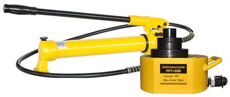 50T hydraulisk handpump med låg profil, CP-700 manuell hydraulisk handpump, lågprofiluttag, 2,7 tums slagindustriell mikrohydraulisk cylinder (100T-uttag + CP-700 handpump)