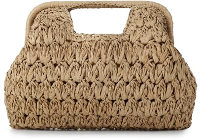 Jywmsc Borsa a Mano da Spiaggia in Paglia per Donna Borsa Estiva in Vimini Borsa Intrecciata Alla Moda per Le Vacanze