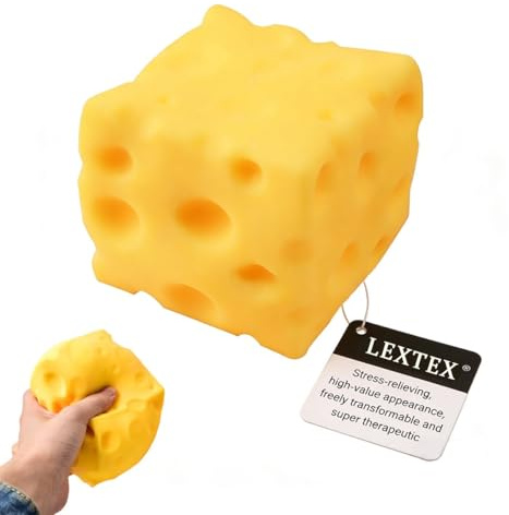 Cubo de queso enorme Squish grande de 3,9 pulgadas, bloque de queso Squishy, juguete suave, novedad, juguete sensorial rebotando, alivio del estrés, bolas Fidget, regalos para adultos (1 x 10 cm)