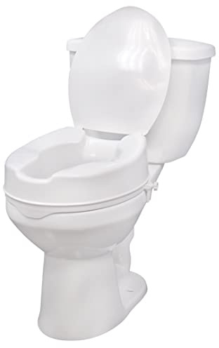 Drive Medical Raised Toilet Seat with Lock and Lid, Standard Seat, 4
