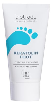 Biotrade Keratolin 10% Urea Fußcreme mit Glycerin für Trockene Haut – Nährende und Hydratisierende Trockene-Haut-Creme, die raue Haut an Fersen, Ellbogen und Knien glättet – 50 ml