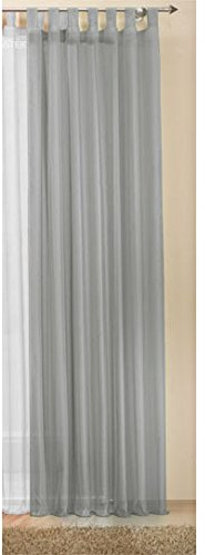 Transparente einfarbige Gardine aus Voile, viele attraktive Farbe, 245x140, Grau, 61000