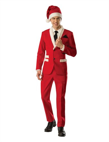 Rubies Disfraz Papa Noel para Hombre, Traje Santa Claus, Talla única para Navidad, Fiestas, Carnaval, Eventos navideños