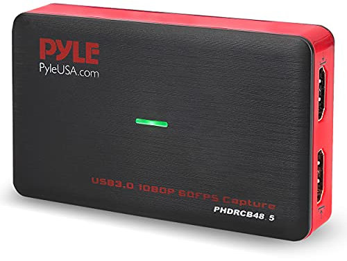Capture Card Video Recording System - AV Game Live Streaming, Full HD 1080P Digital Media File Creation System w/ HDMI, Audio For USB, SD, PC, DVD, PS4, PS3, XBox One, XBox 360, Wii - Pyle PHDRCB48.5