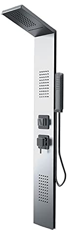 Colonna Doccia 002 4 Funzioni Acciaio Inox Getto A Cascata 2 Bocchette Idro Lombari L20xP44xH170