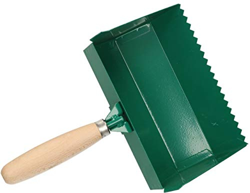 KOTARBAU Truelle adhésive 100-420 mm - Manche en Bois - Truelle à béton cellulaire - Truelle à béton cellulaire - Truelle de lit à mortier - Pelle à béton - Denture rectangulaire (200 mm)