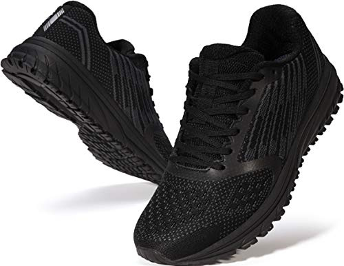 Joomra Whitin Men's Running Sneakers Walking Workout Gym Jogging Shoes Size 10 Black Casual Knit Trekking Treadmill Athletic Male Runny Tennis Comfortable Footwear 44
