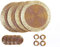 Penguin Home Handcrafted Glass Beaded Round Placemats, Coasters & Napkin Rings Set of 12 - Handmade Table Place Mats for Dining - 32 cm (13) Diameter (Gold)