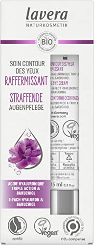 lavera Konturenpflege, straffend, Anti-Aging, Naturkosmetika, Bio-Pflanzenzutaten, Bakuchiol & Hyaluronsäure, Vegan, entfernt Falten – 15 ml