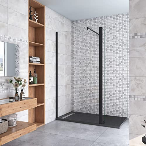 Walk in Doccia 100x200cm Due Pareti (60+40) cm Vetro 8mm Barra 70-120cm