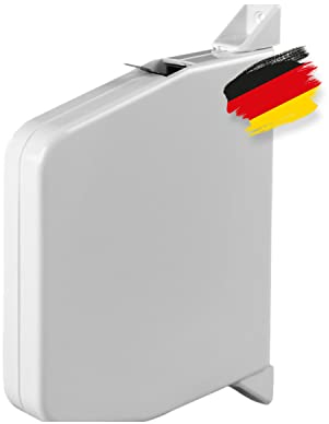 BAUHELD® Rolladen-Gurtwickler Aufputz [Einfädelautomatik] - Robuster Rollladen Aufwickler für Rolladengurt 14mm [ohne Gurt] - 180° Schwenkbar - Mini Rollo-Wickler mit Lochabstand 153mm - Weiß