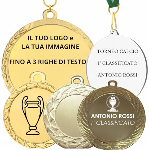 GFD MEDAGLIE Personalizzabili con Testo E Foto - Disponibili in Diverse QUANTITA' - Materiale PLEXIGLASS O Metallo - Crea LA Tua MEDAGLIA (PLEXIGLASS, 32 mm)