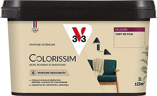 V33 Peinture multi-supports Colorissim® Vert de foin Velours 2L