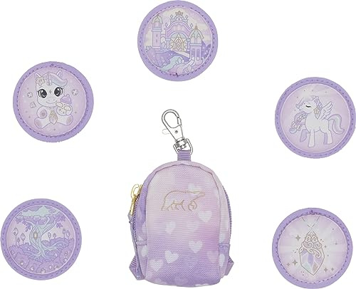 Beckmann, Mini Rucksack mit Buttons Unicorn Princess Purple, Klettverschluss, Grundschule, 1. Klasse Zubehör, Purple