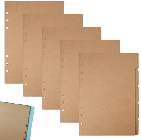20 Blatt 6 Löcher Trennblätter A5 8.3 x 5.5 Zoll Direktes Schreiben für Karton-Ordner, Register, Notizbuch und Ringbucheinlagen