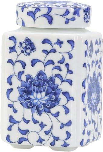 Tebehållare Vintage Decor Hushållskaffekanister Förvaringsburk Kryddorbehållare Ihålig burk Keramisk blomburk Mjölburk Keramik Perforeringsförvaringstank-10.00X5.80X5.80CM/1193