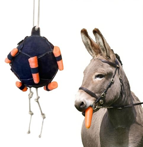 Horse Treat Ball, Carrot Feeder Ball Toy, Boredom Buster Funny Interactive Stress Reliever for Sheep Goat Cattle Feeding Horse Avoid Boredom Farm