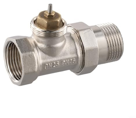 Rehoetom Válvula termostática de cobre amarillo del radiador para los sistemas de calefacción, válvula de control de temperatura DN15/DN20/DN25 con el hilo de M30x1.5mm, ninguna cabeza termostática