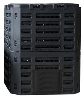 Composteur de jardin de 248 litres – Grand composteur d'extérieur pour la création rapide de sols fertiles en polypropylène durable, idéal pour les déchets de cuisine et de cour (noir)