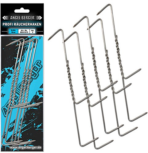 Angel Berger Profi Räucherhaken 5 Stück Deluxe 5-er, 10-er, 15-er oder 20-er Set (5 Stück)
