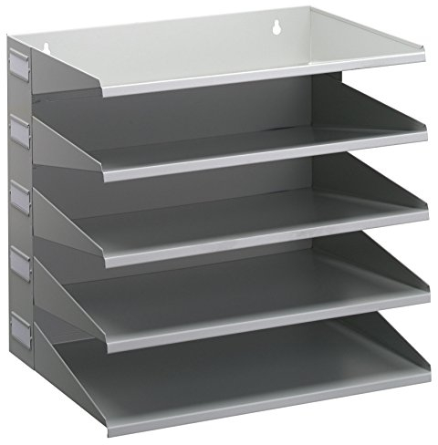 Durable Sortierreck (mit 5 Ablagefächern), für Tisch oder Wand, grau, 336010