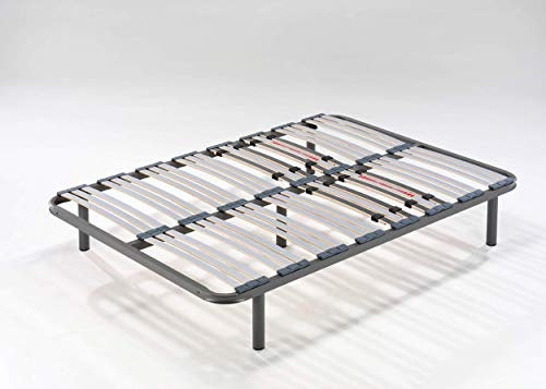 HOGAR24 Somier multiláminas con reguladores lumbares (5 Patas Incluidas)-Altura de Las Patas 25,5cm- 150x190cm