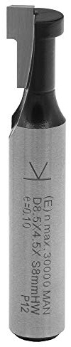 ENT 17735 T-notfräs M5 mm av hårdmetall, skaft (S) 8 mm, diameter (D1) 8,5 mm, D2 5,6 mm, NL1 7 mm, NL2 4.5 mm, Z1