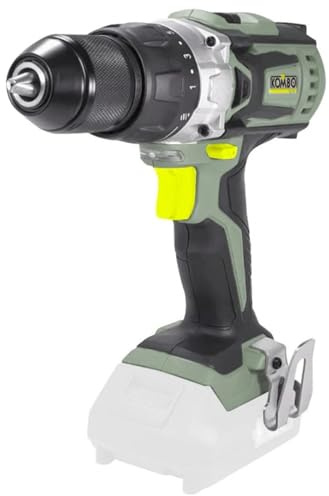 KOMBO PRO - Akku-Bohrschrauber 20V – 13 mm Bohrfutter, 2 Mechanische Gänge – Schwarz – 50 Nm Drehmoment, Integriertes LED – Verstärkte Struktur und Stahlhaken