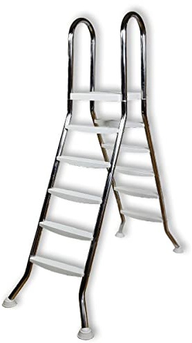 Paradies Pool® Edelstahl V2A Aufstellbecken - Poolleiter Hochbecken für freistehende oder teileingelassene Becken bis 135 cm Höhe, Menge: 1