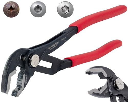 VAMPLIERS PYTHON 10 Plumbers Slip Joint Pliers Water Pump Pliers Quick Adjusting Groove Joint with Unique Screw Extractor Jaws