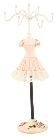 Tomotato Soporte de Exhibición de Joyas, Modelo de Vestido, Arete, Collar, Anillo, Organizador de Joyas con Soporte Giratorio, Estante de Torre de Joyería para Muñecas para Niñas y Mujeres(E)