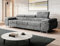 Easy4You Schlafsofa Norberg - 279 cm - Velour Grau - 3 Sitzer Sofa - Werstellbare Kopfstützen - Couch mit Schlaffunktion - Stoff: Monolith M-85